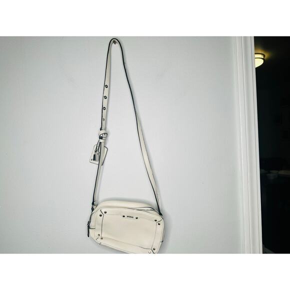 BOSS White Zipper Up Zip Pockets Adjustable Strap Handbag Crossbody Bag - Picture 3 of 12
